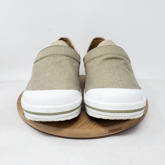 Dansko Volley Clogs Womens 41 Khaki Canvas White Chunky Slip On Sneaker Shoes - Picture 3 of 13
